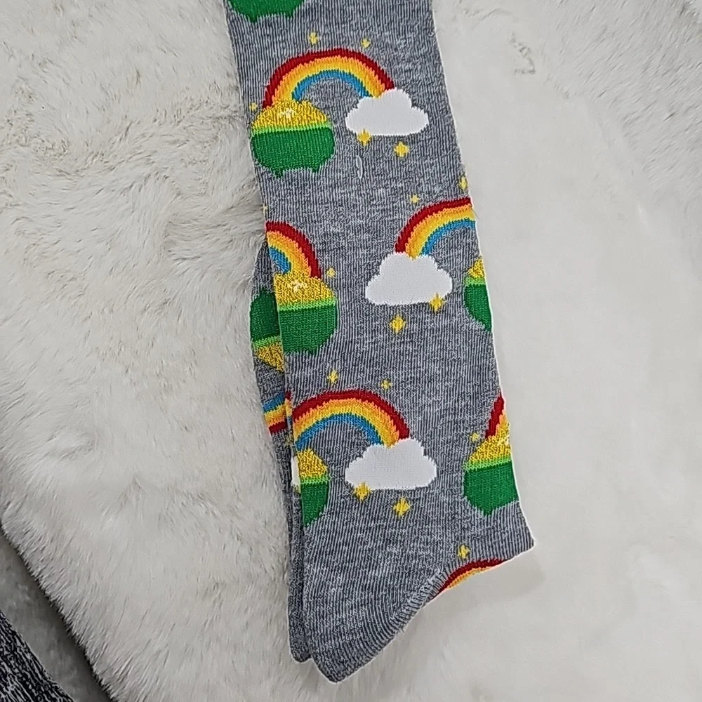 St Patrick's Day Gold at the End of Rainbow Knee High Socks Size 4-10